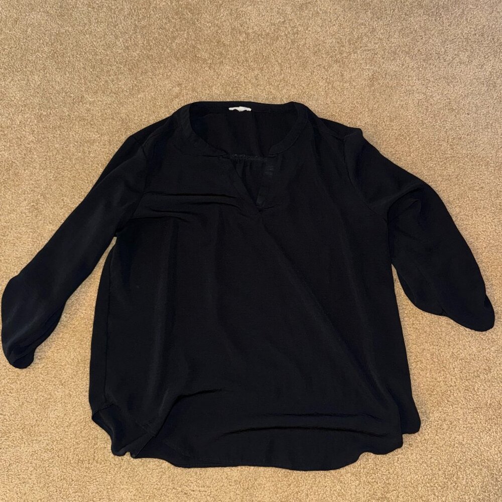 WOMENS XL BLACK DRESS SHIRT MAURICES